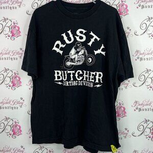 Rusty butcher top motorcycle refuse to loose Black Graphic Tee